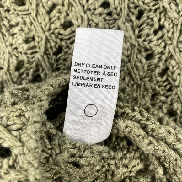 James Perse Women’s Open Knit Sweater Green Linen/Cotton Blend Size 3 (Large) - Picture 5 of 8